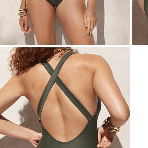 J. Crew High Support Cross Back One Piece Swim Suit Red Size 10 NWT - Picture 5 of 5